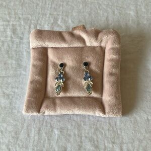 Blue & Silver Tone Drop Earrings